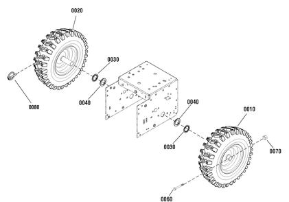 Wheels And Tires Group Diagram and Parts List for 1696034-18-2869-31 2011 Briggs and Stratton Snow Blower